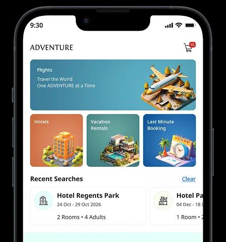 Adventure mobile app on a smartphone