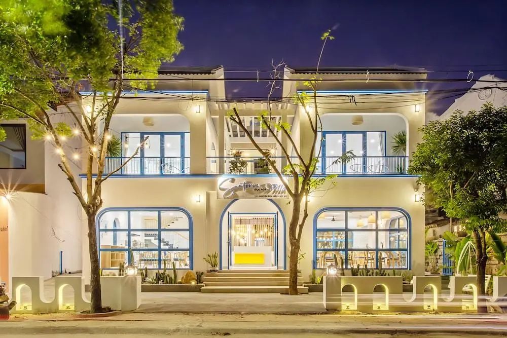 Santorin HoiAn Villa - Front of property - evening night - 2